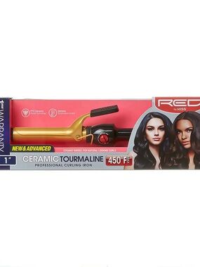 Kiss Gold and Black Ceramic Tourmaline Curling Iron